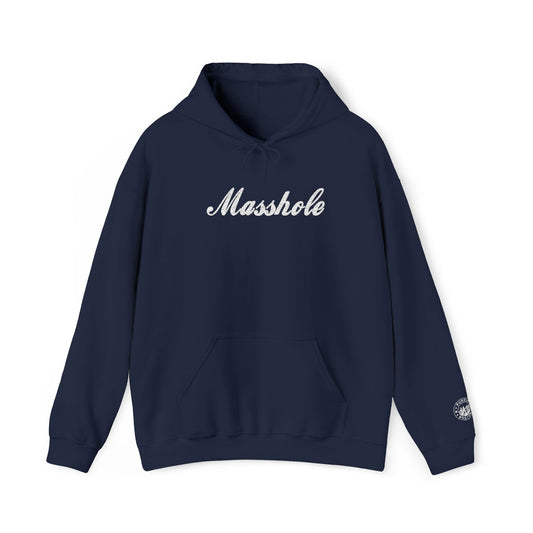 Masshole Embroidered Navy Hoodie