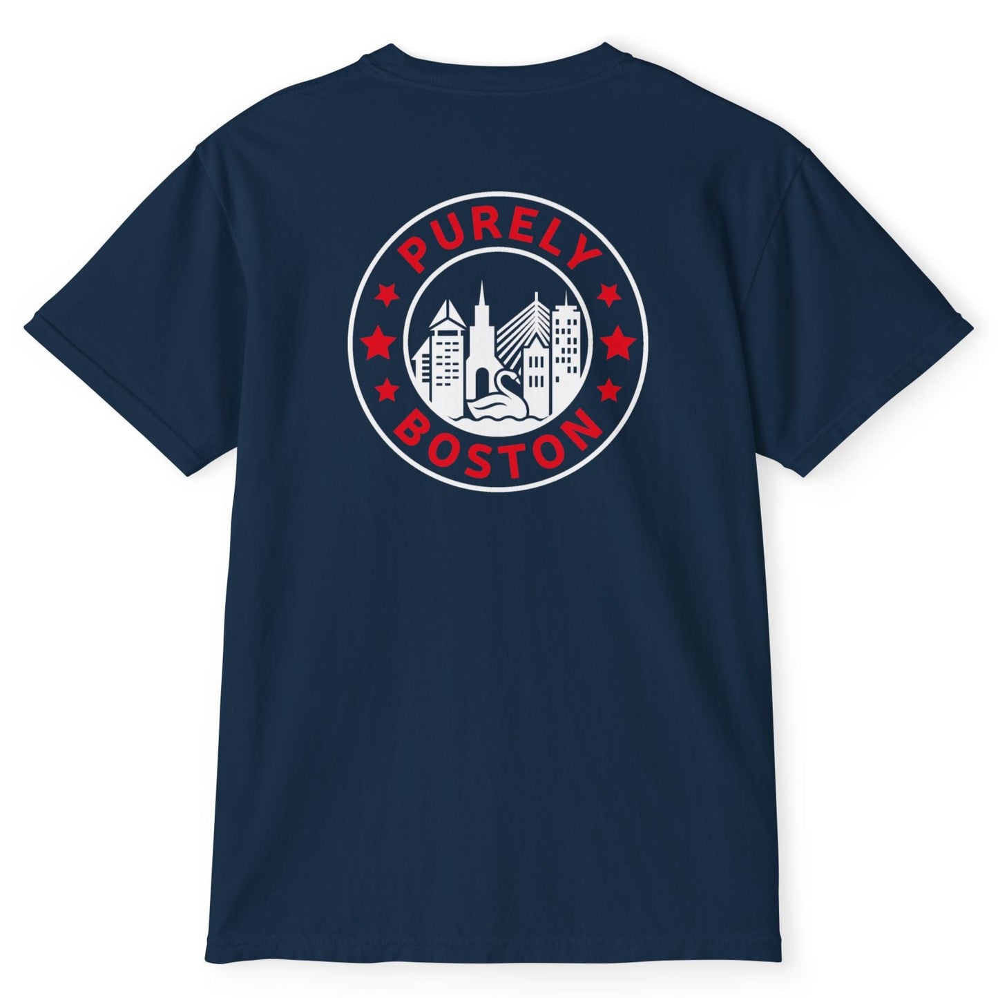 Purely Boston Navy & Red Logo Pocket T-Shirt