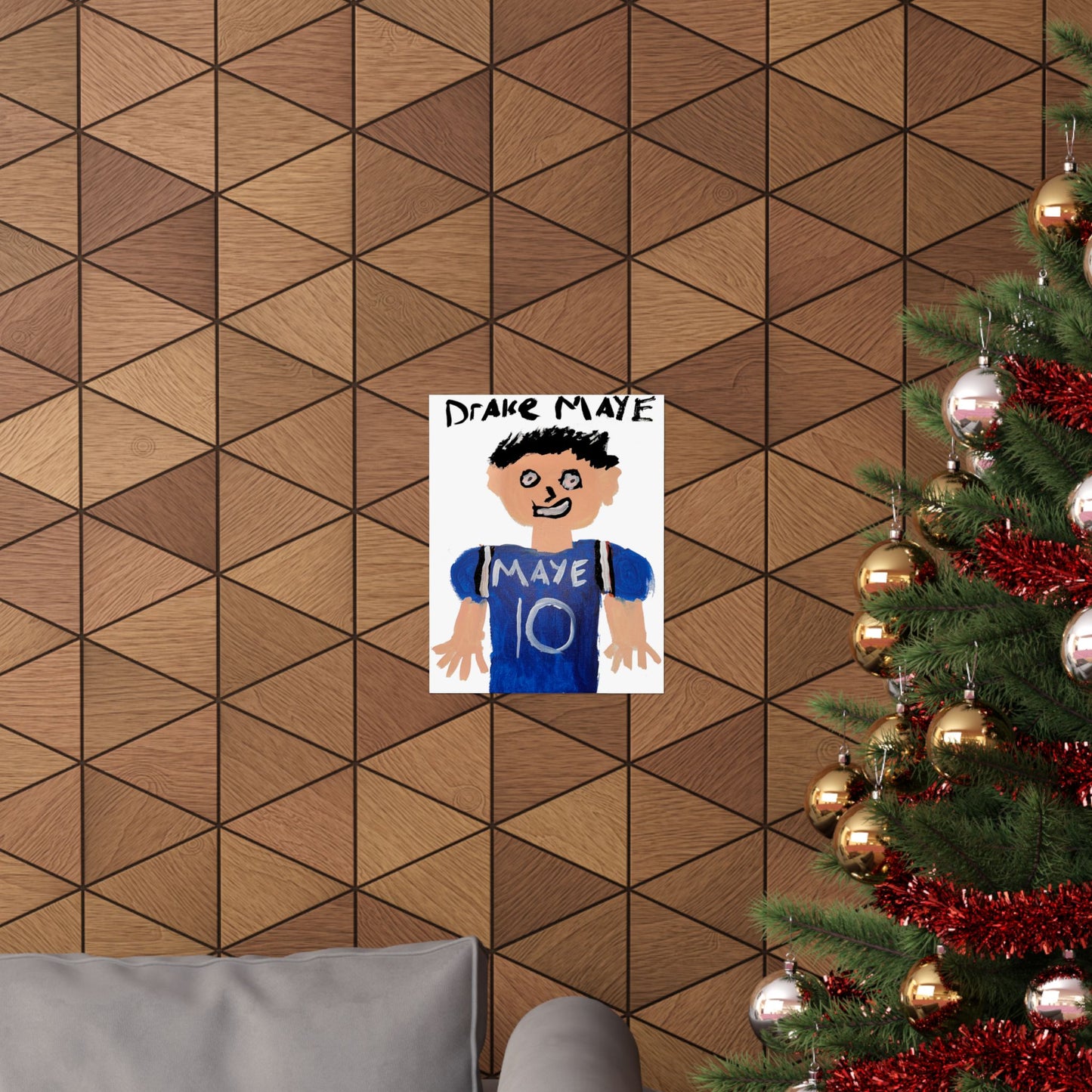 Drake Maye Painting Poster