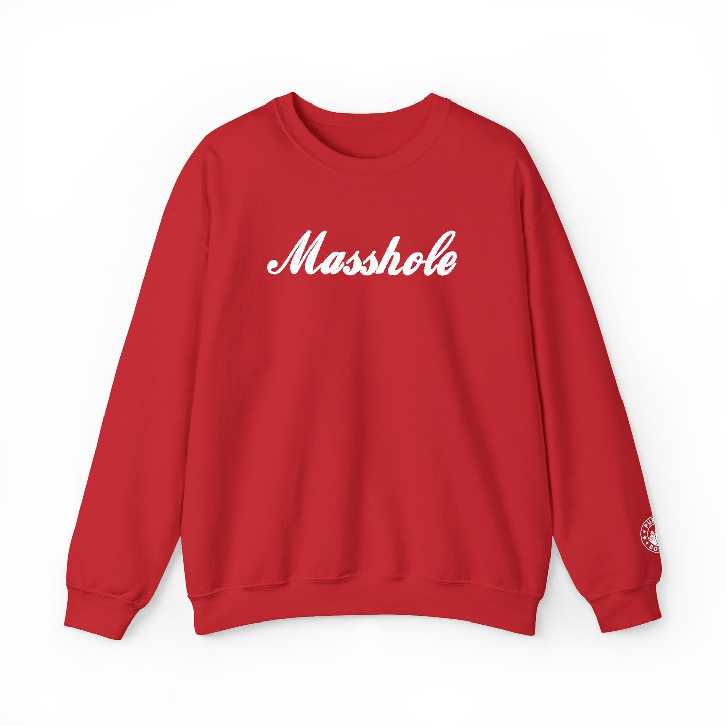 Masshole Embroidered Red Crewneck
