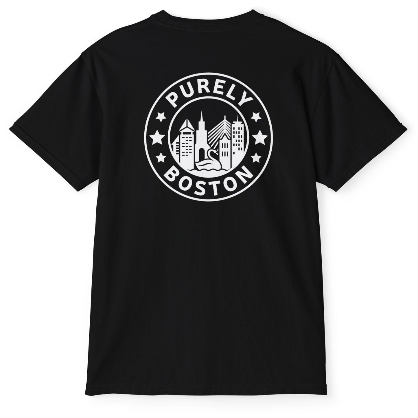 Purely Boston White Logo Black Pocket T-Shirt