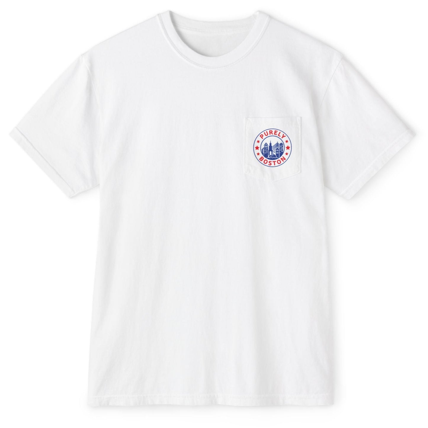Purely Boston Logo White Pocket T-Shirt