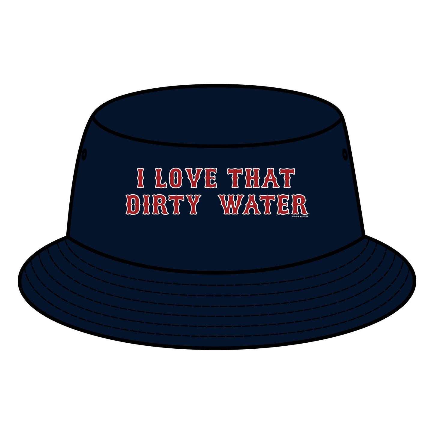 I Love That Dirty Water Navy Bucket Hat