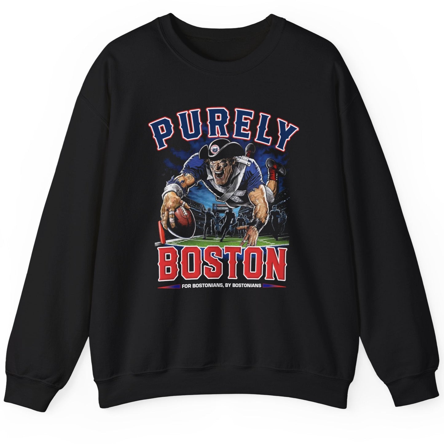 Purely Boston Retro Touchdown Football Crewneck