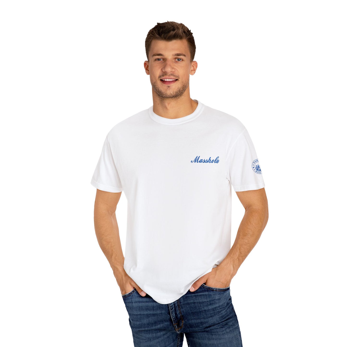 Masshole Embroidered White T-Shirt