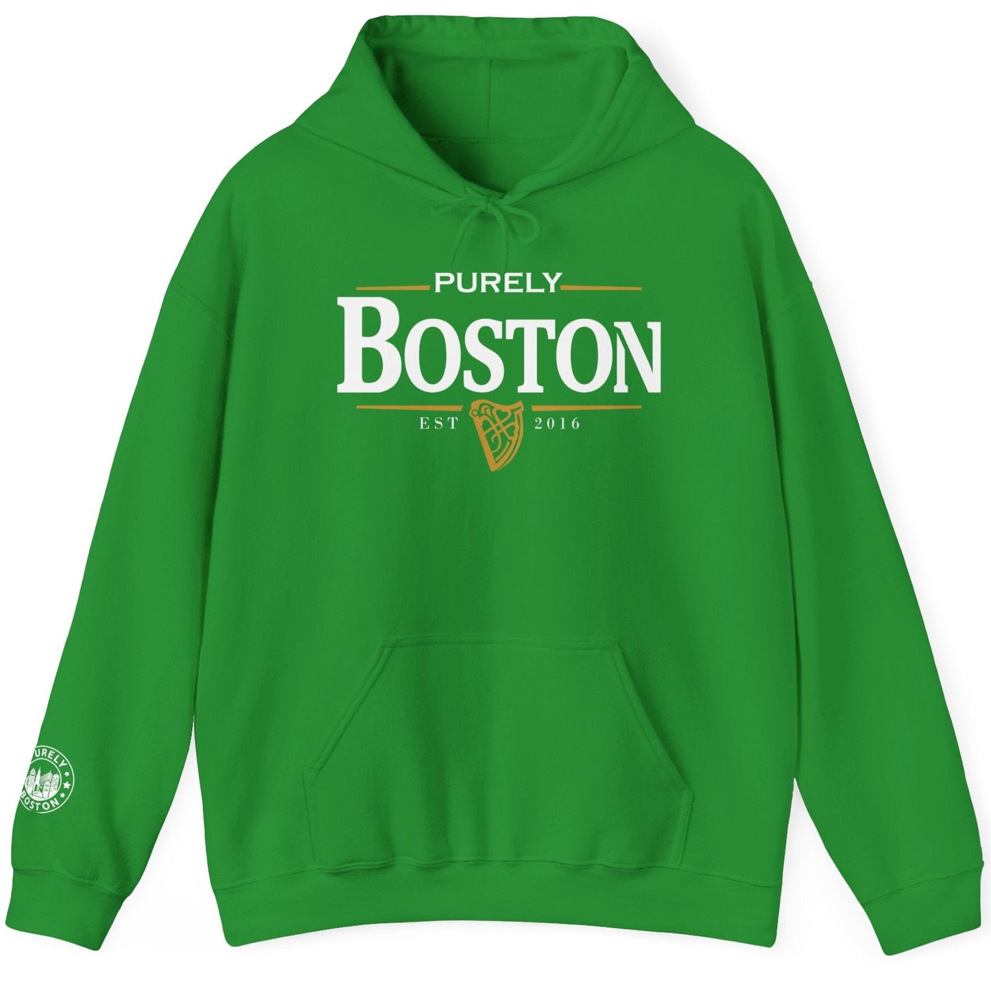 Purely Boston Irish Beer Green Hoodie