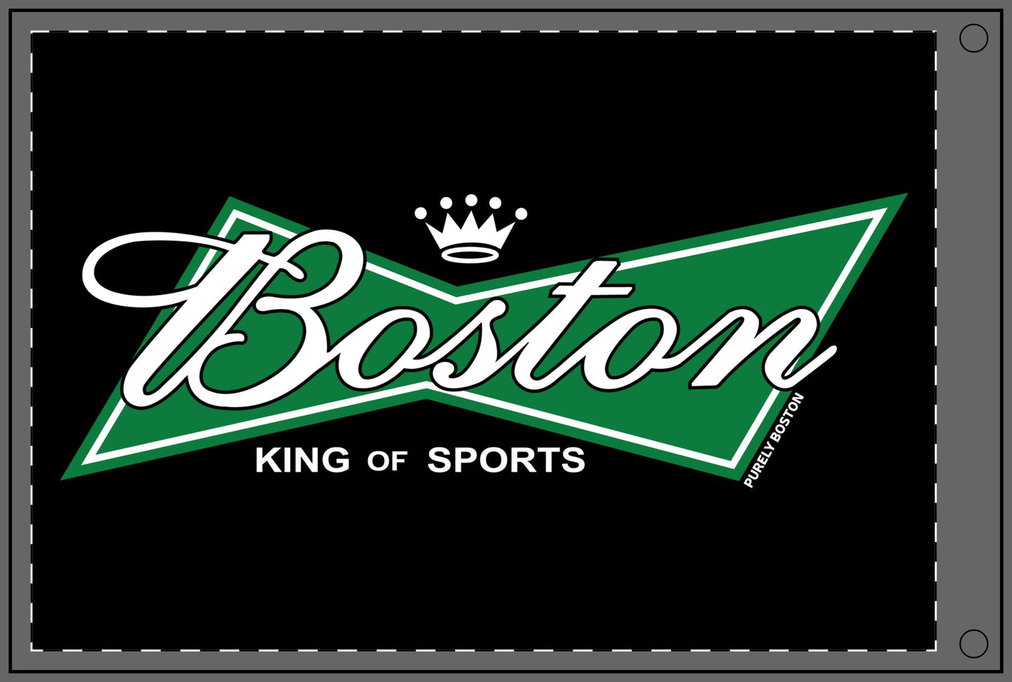 Boston King of Sports Black & Green Flag