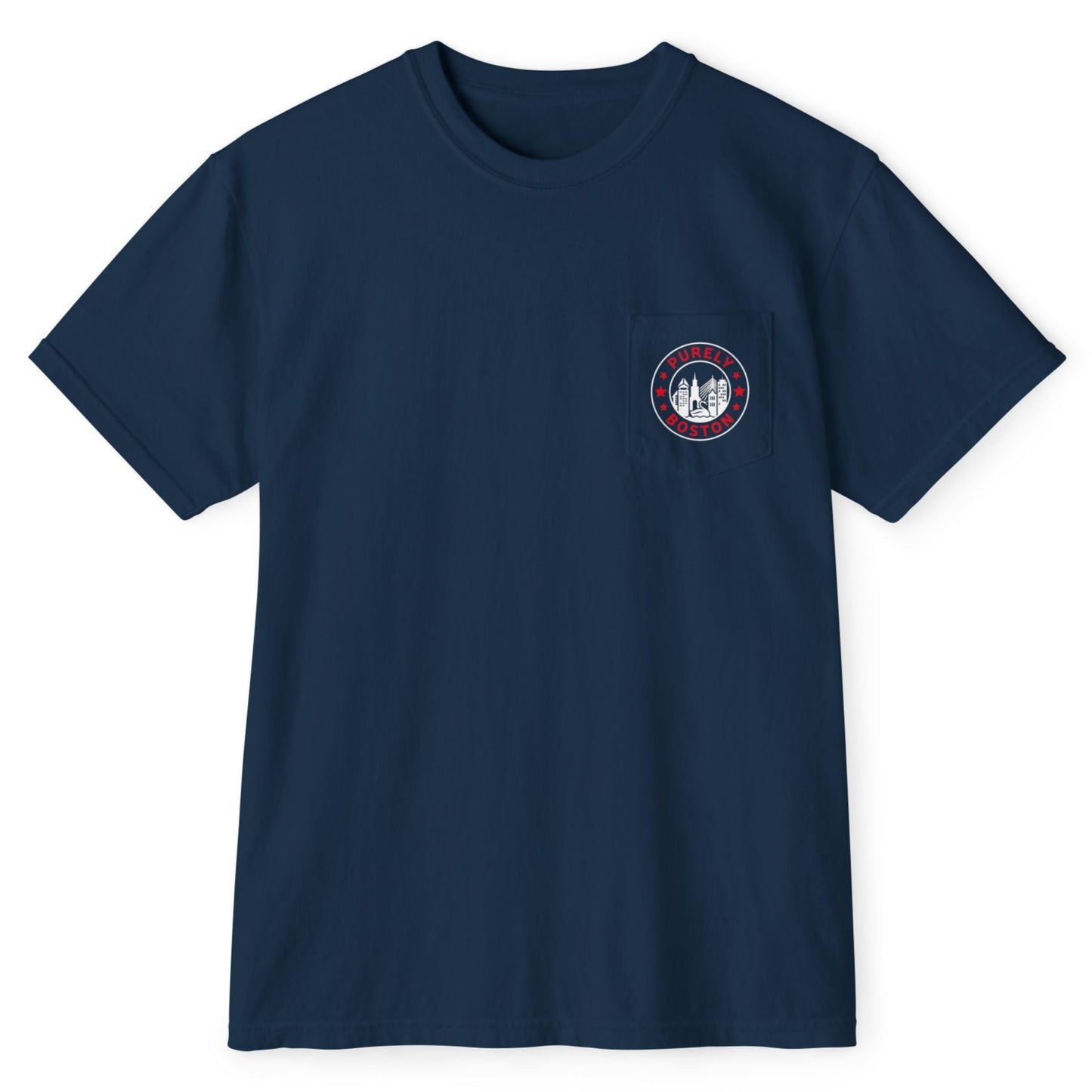 Purely Boston Navy & Red Logo Pocket T-Shirt
