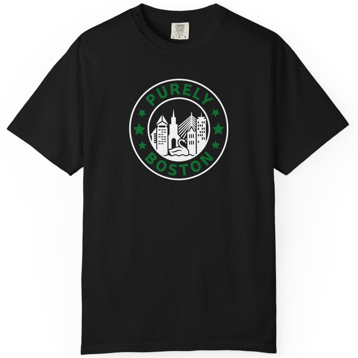 Purely Boston Black & Green Logo T-Shirt