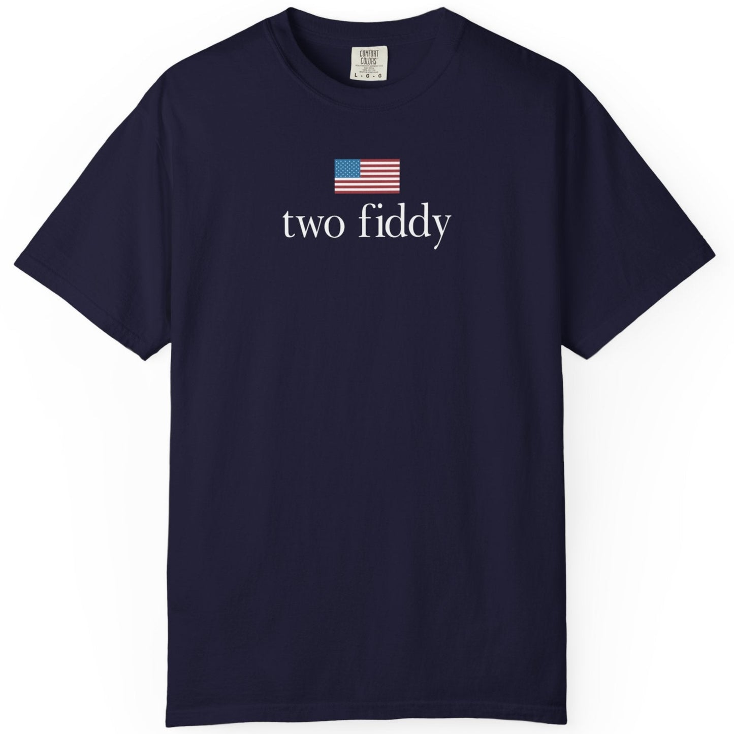 Two Fiddy American Flag Navy T-Shirt