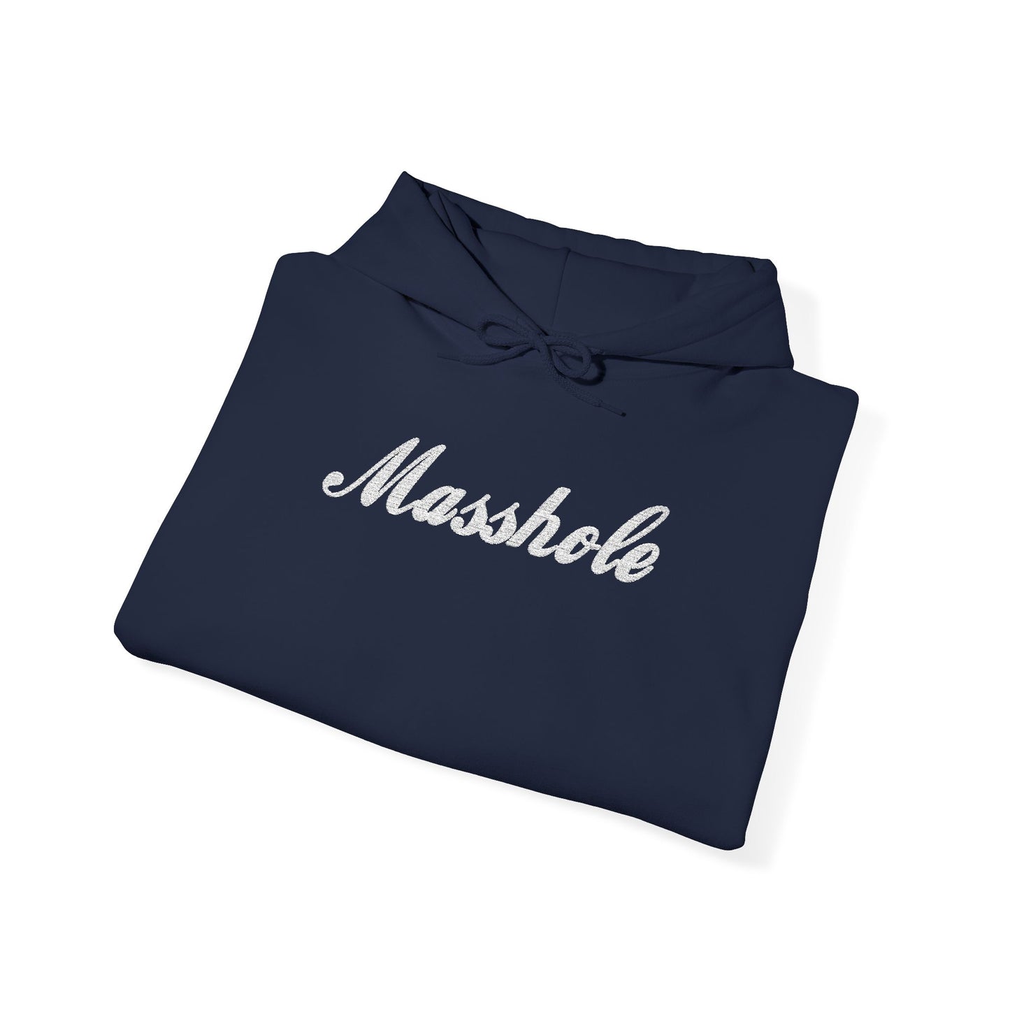 Masshole Embroidered Navy Hoodie