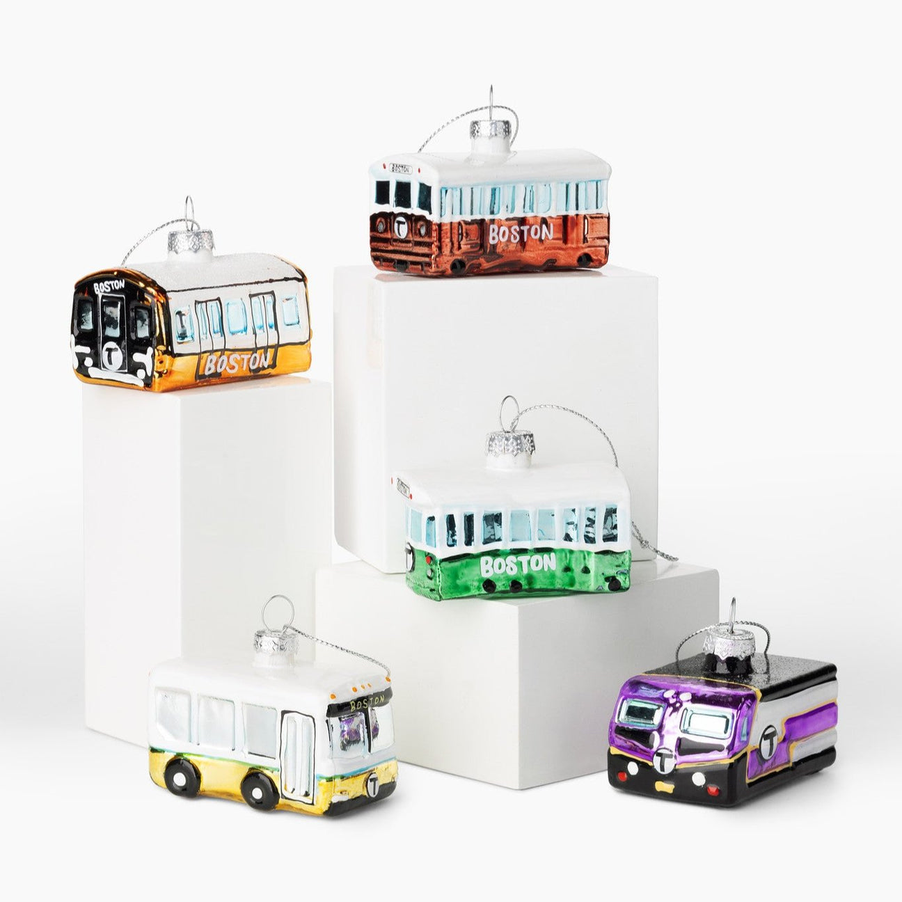 MBTA Boston Ornament 5pc Set