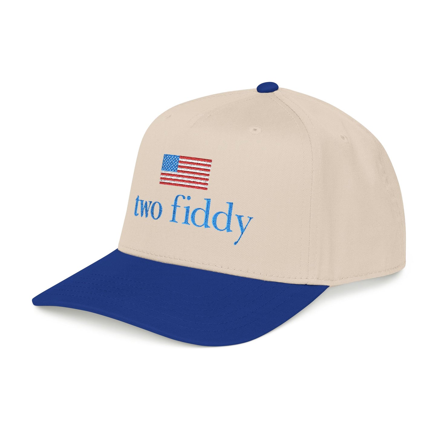 Two Fiddy Natural/Royal Snapback Hat