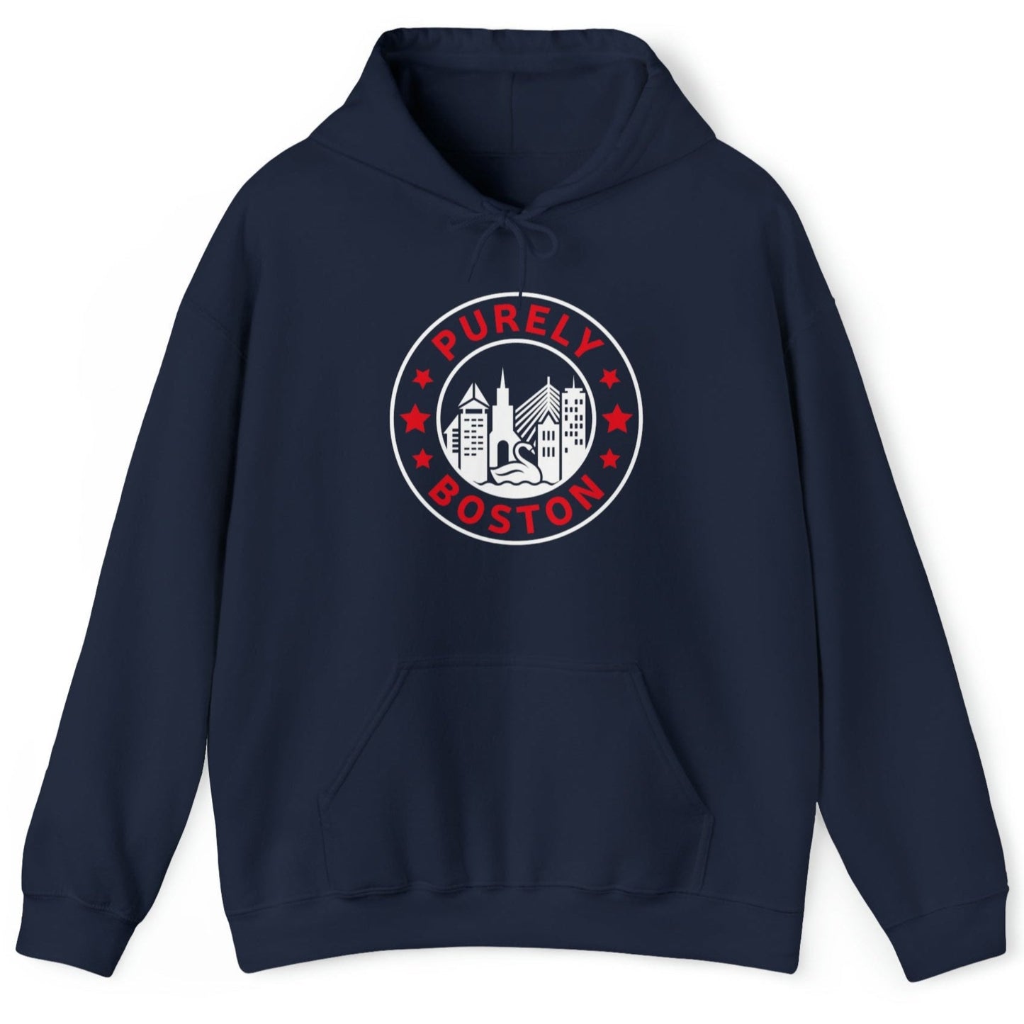 Purely Boston Navy & Red Logo Hoodie