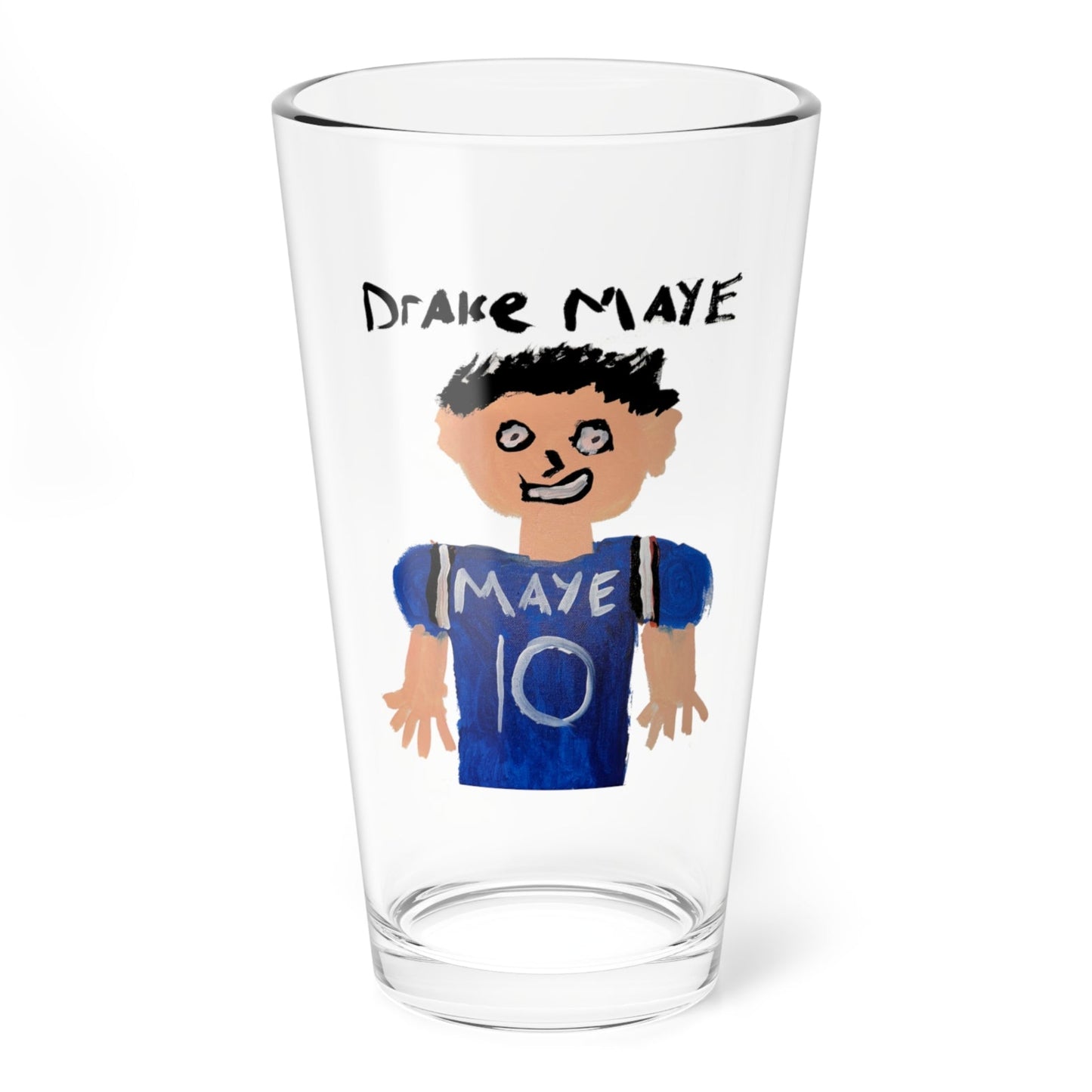 Drake Maye Painting Collectible Pint Glass