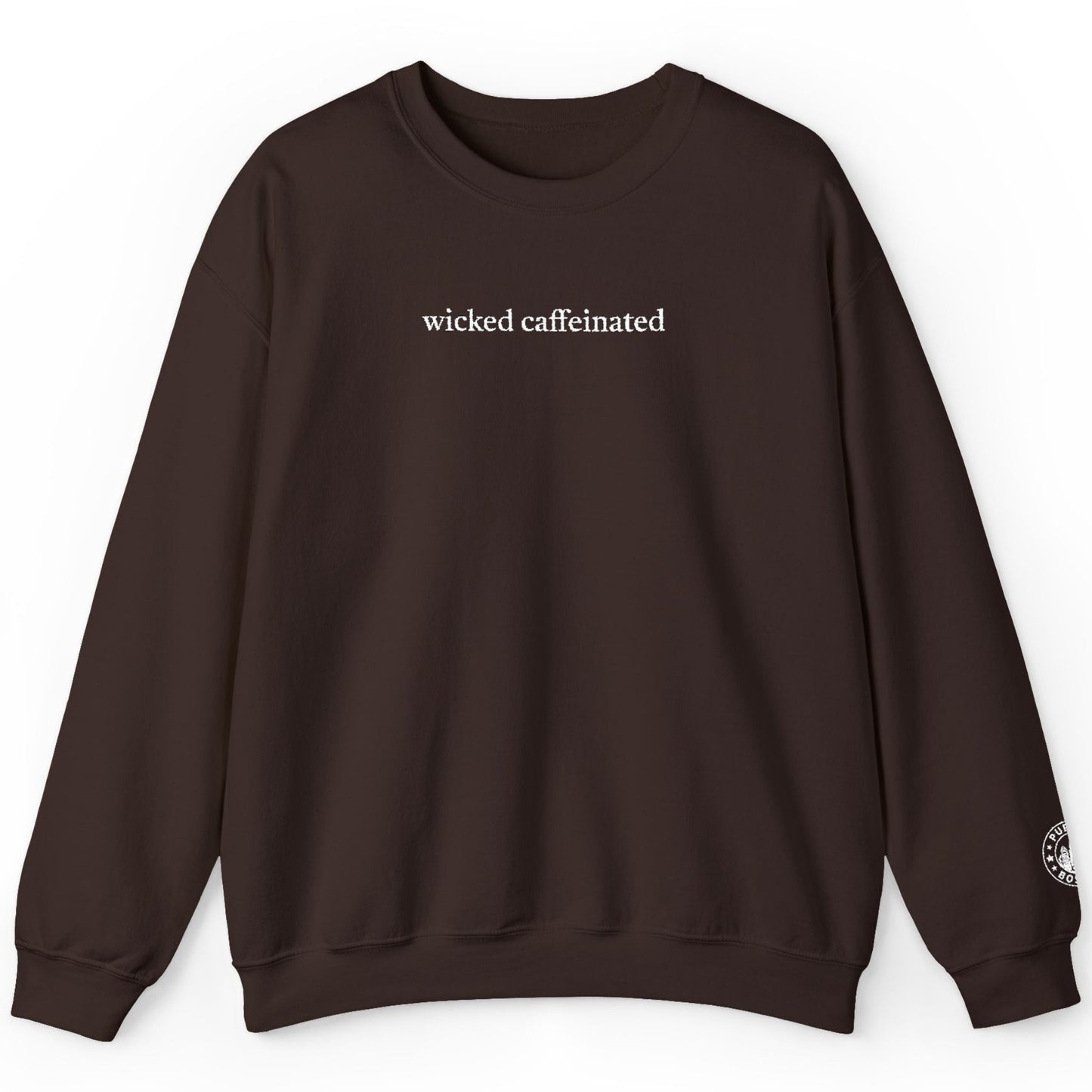 Wicked Caffeinated Embroidered Chocolate Crewneck
