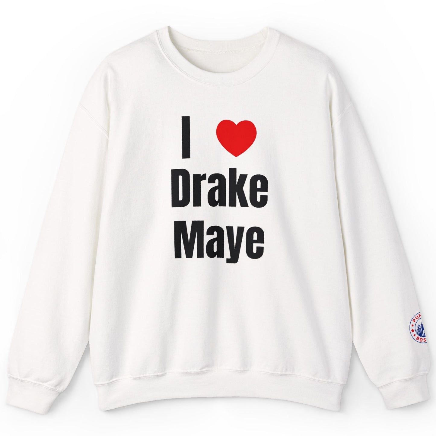 I Love Drake Maye White Crewneck