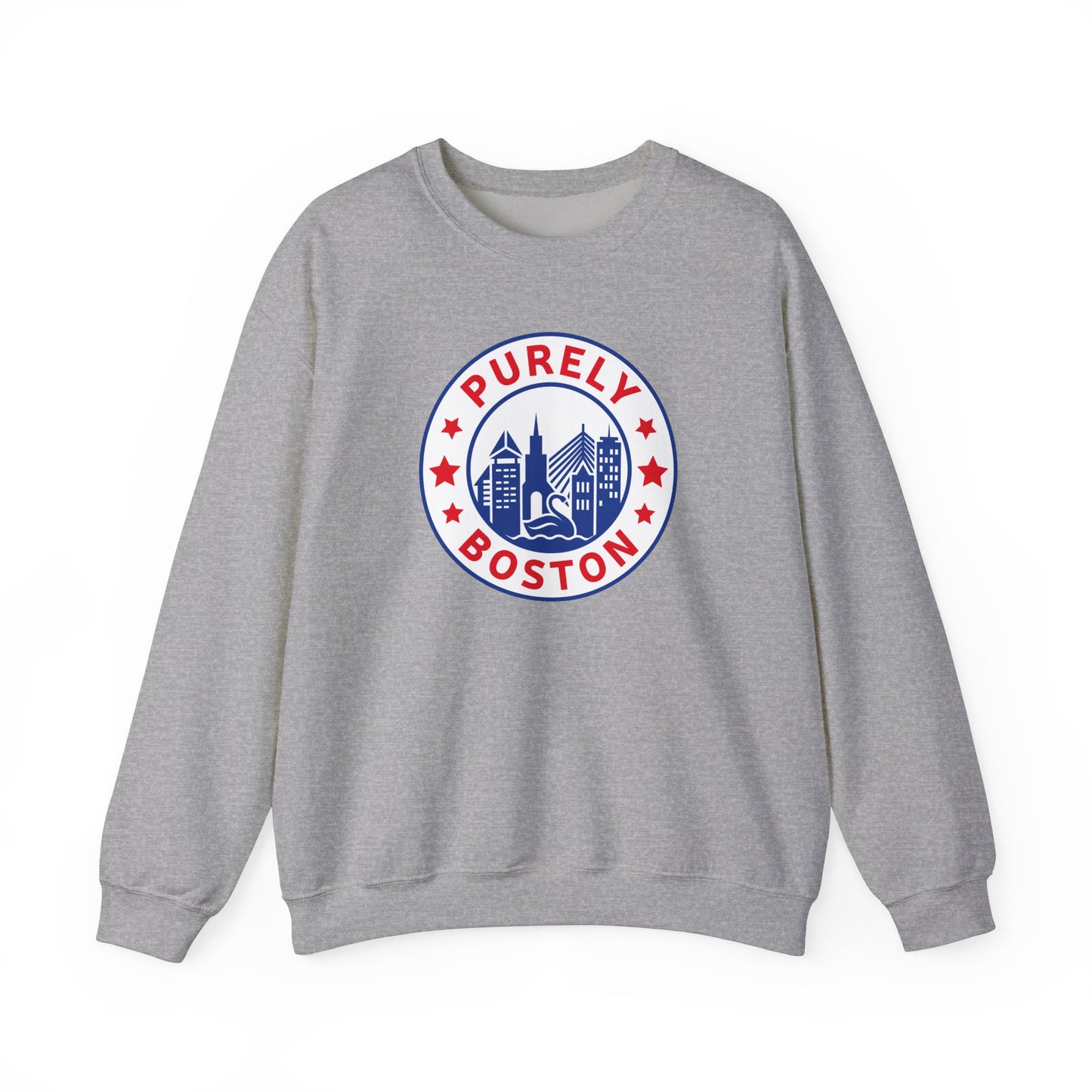 Purely Boston Logo Grey Crewneck