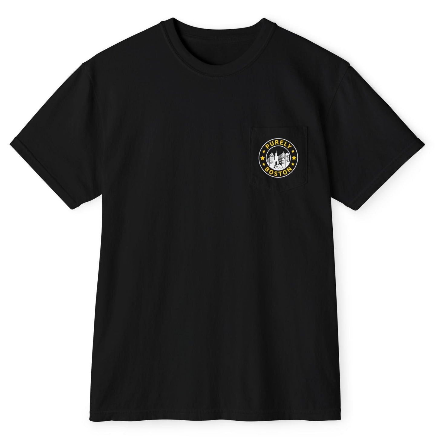 Purely Boston Black & Gold Logo Pocket T-Shirt