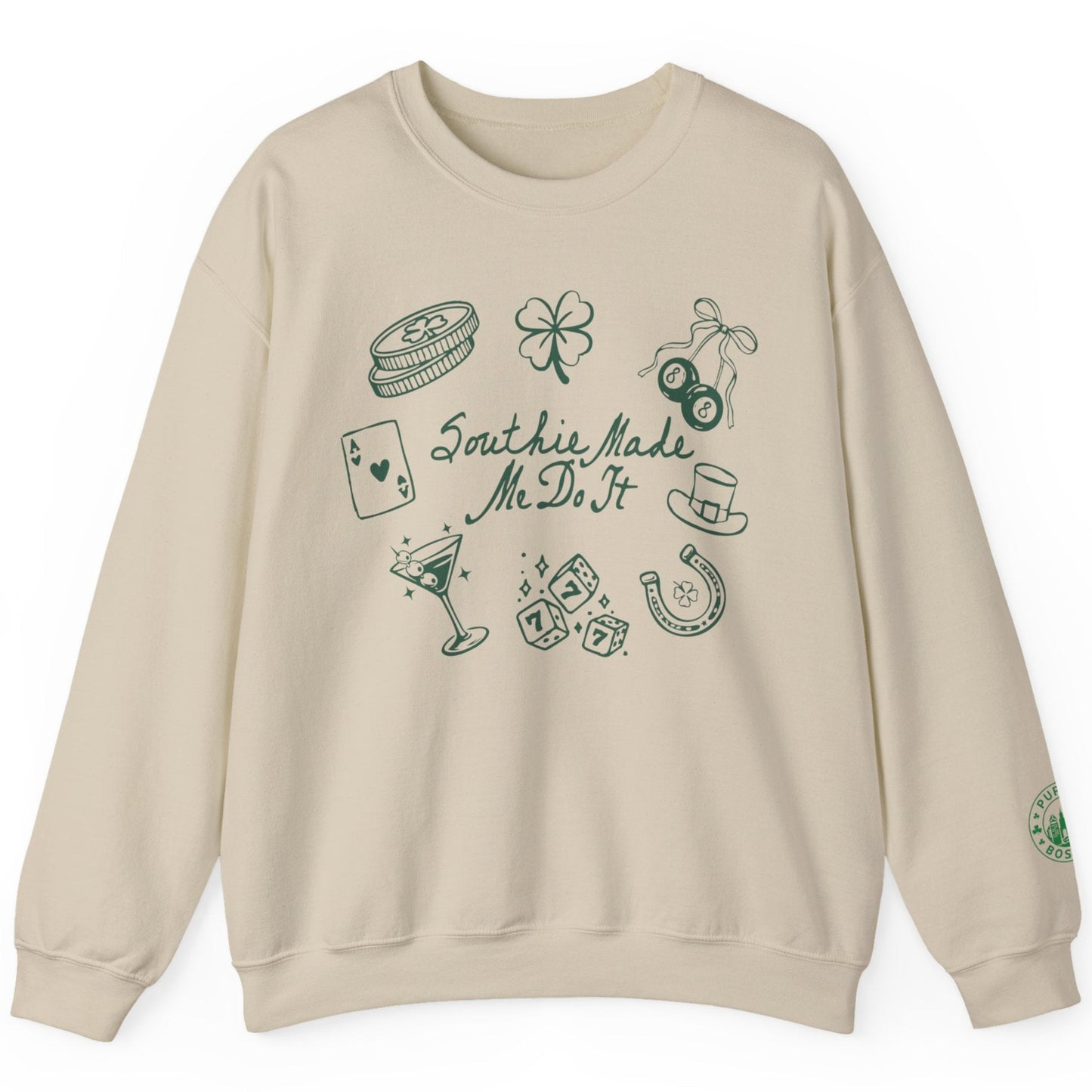 Southie Made Me Do It Doodle Sand Crewneck