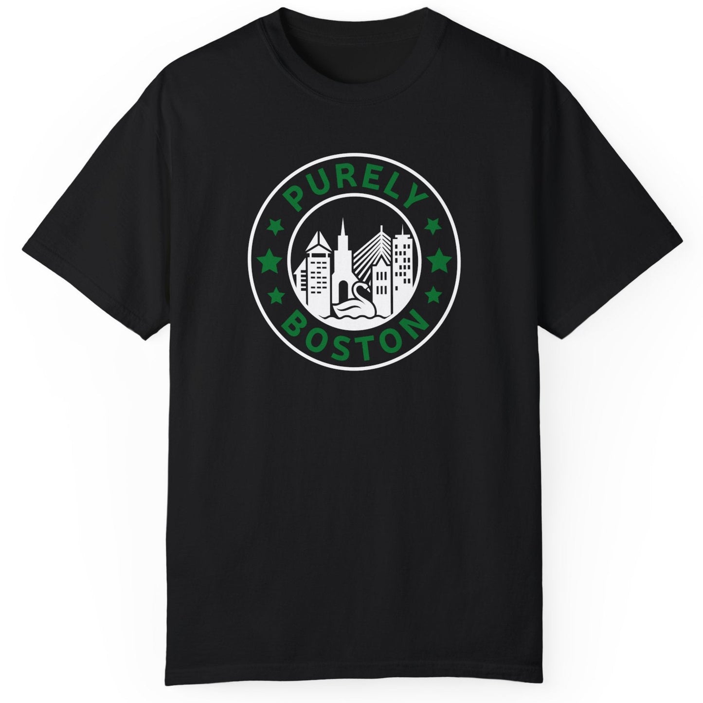 Purely Boston Black & Green Logo T-Shirt