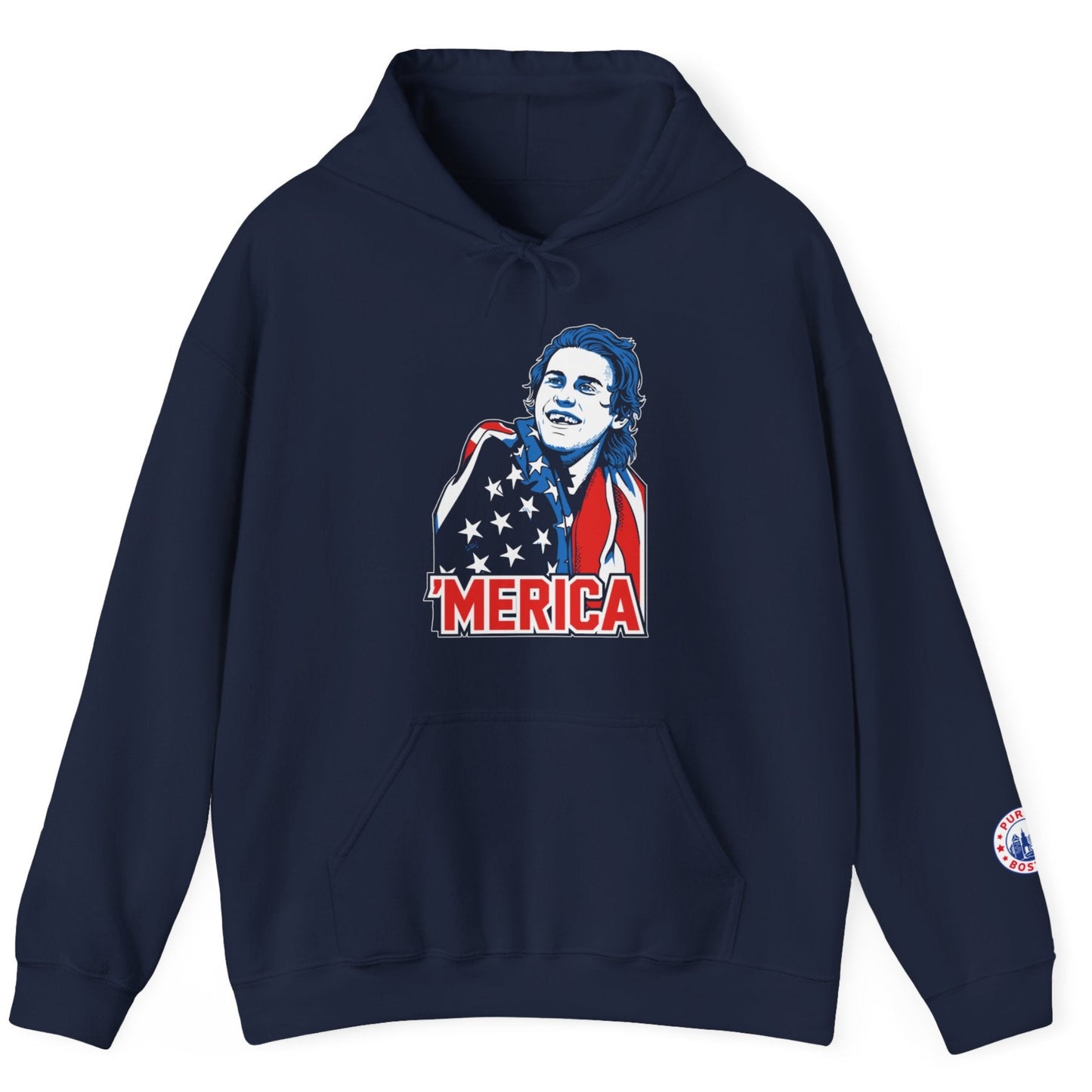 'Merica Hockey Navy Hoodie