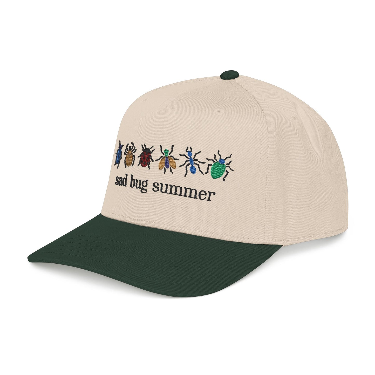 Sad Bug Summer Natural/Green Snapback Hat