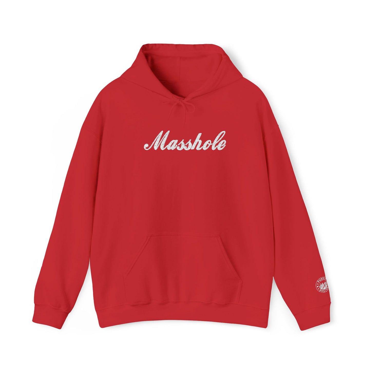 Masshole Embroidered Red Hoodie