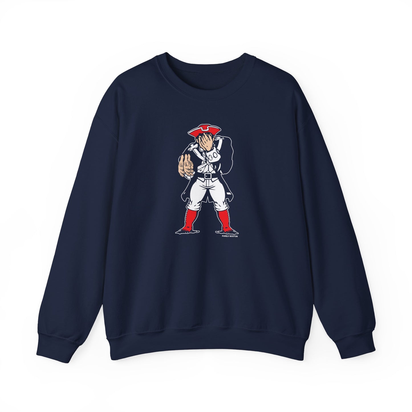 Pats Victory Hand Navy Crewneck
