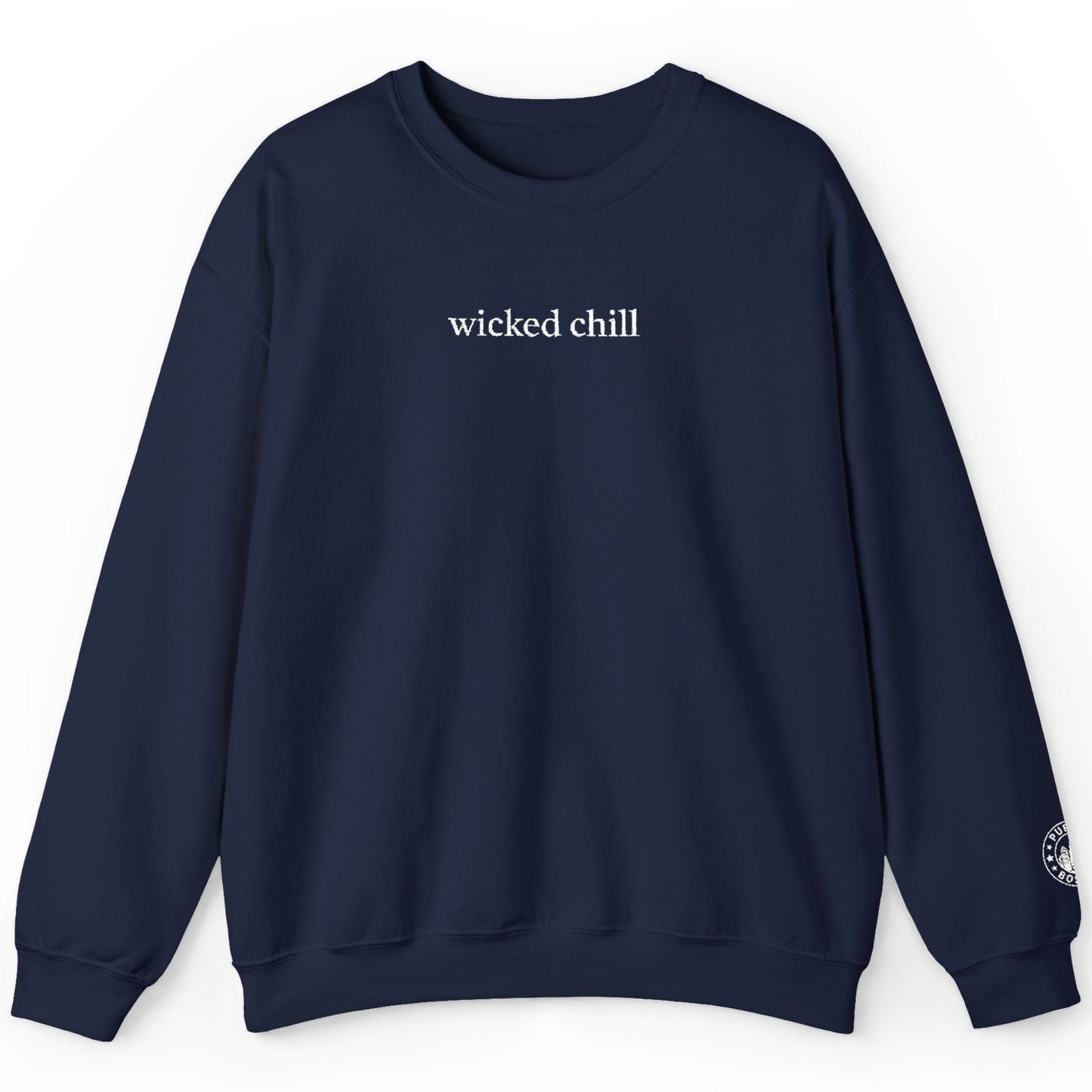 Wicked Chill Embroidered Chocolate Crewneck