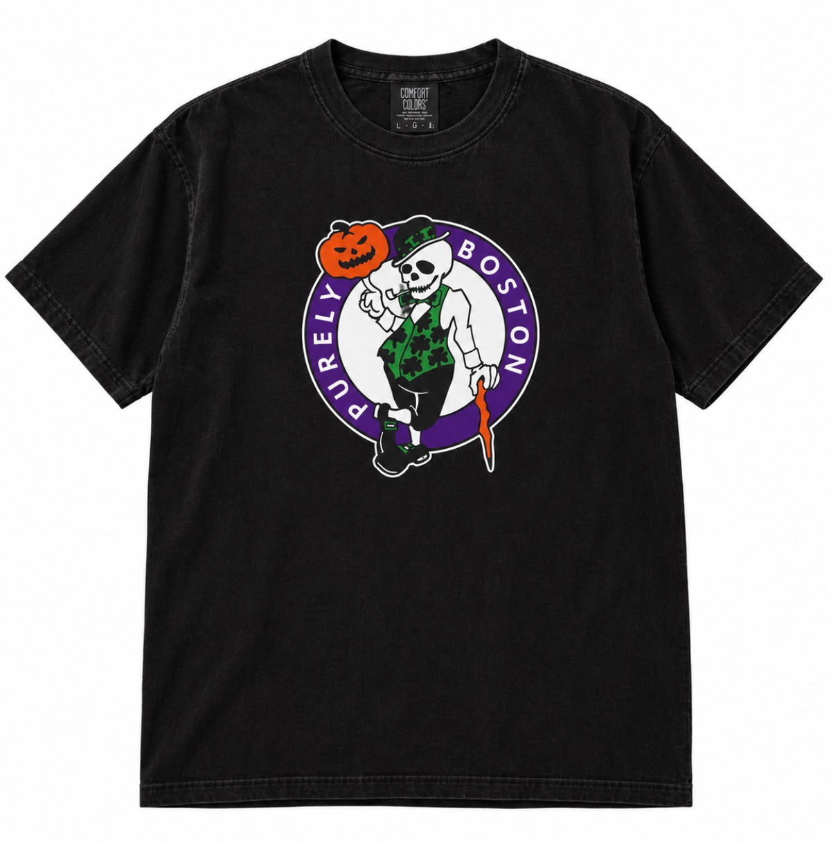 Purely Boston Haunted Hoops Mineral Wash T-Shirt