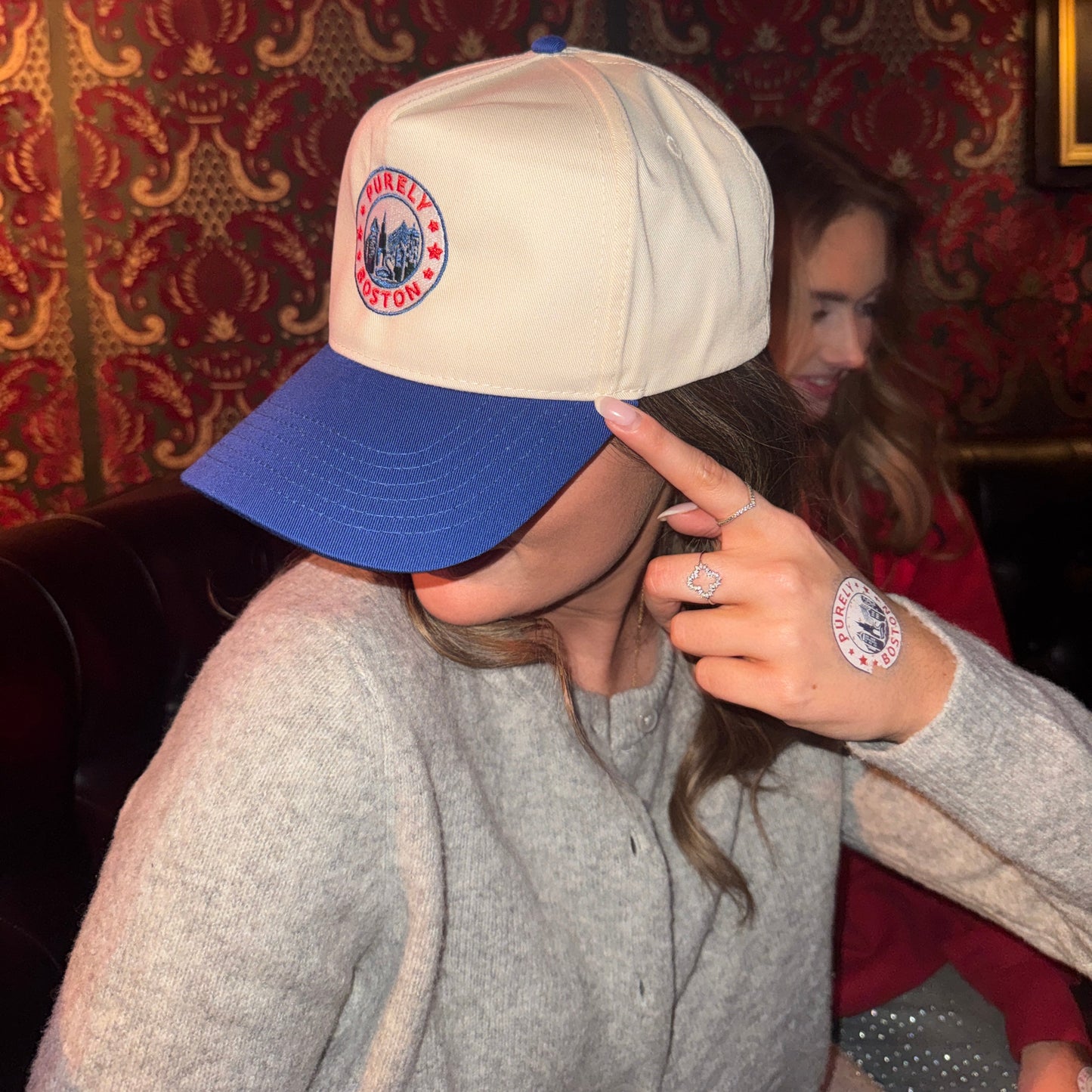 Purely Boston Natural/Royal Snapback Hat