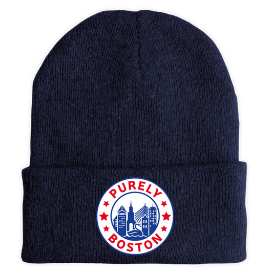 Purely Boston Logo Navy Beanie