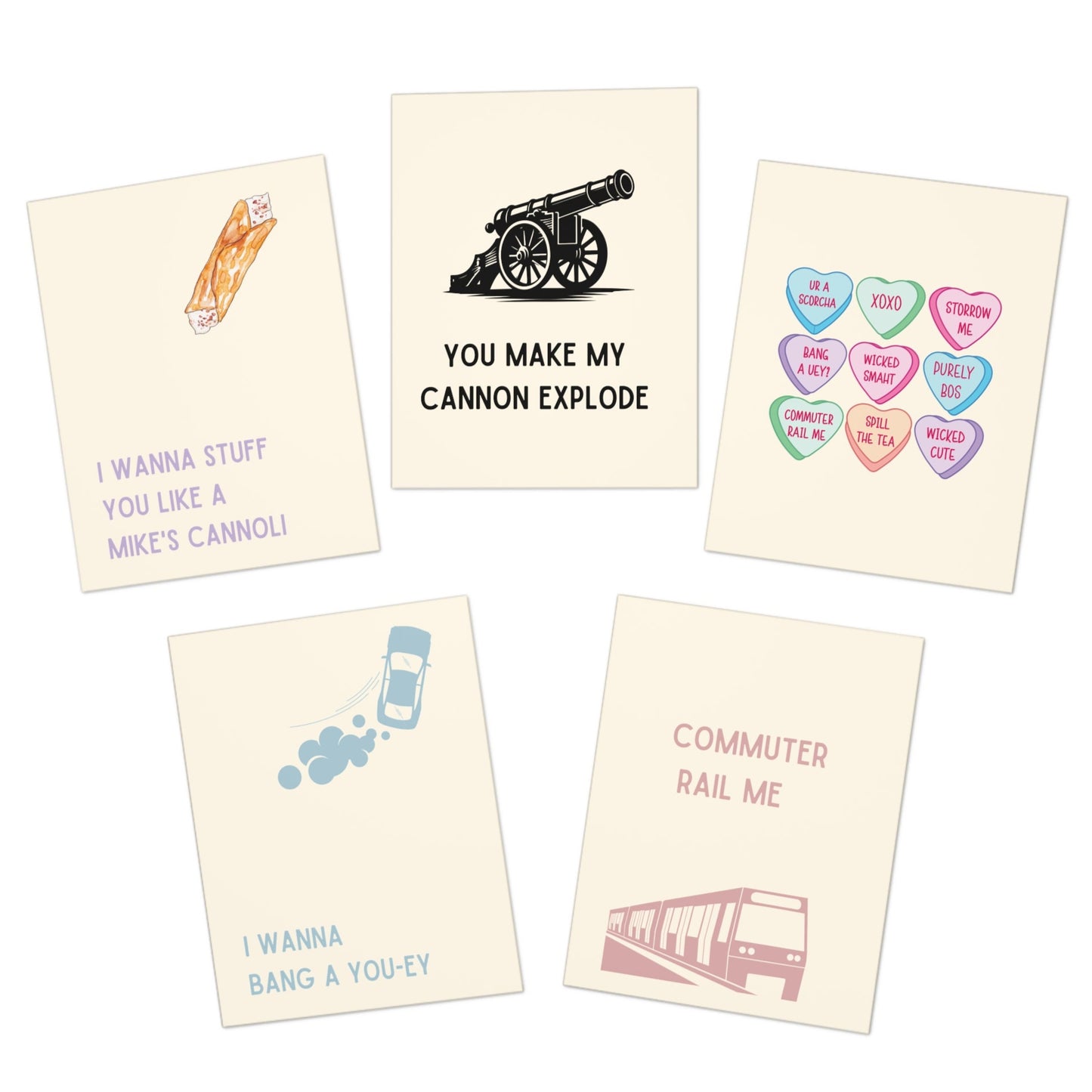 Wicked Dirty Boston Valentine's Day Cards (5-Pack)