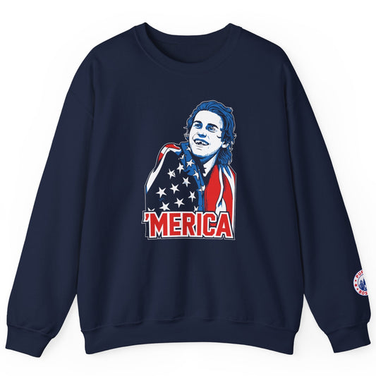 'Merica Hockey Champions Navy Crewneck