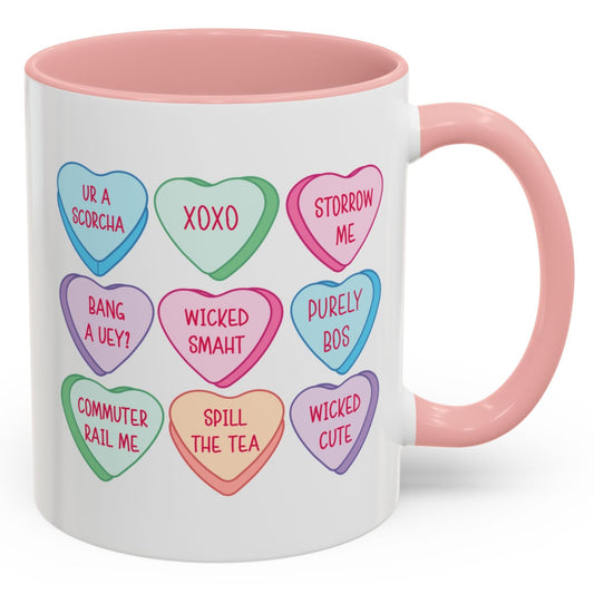 Boston Candy Hearts Pink Mug