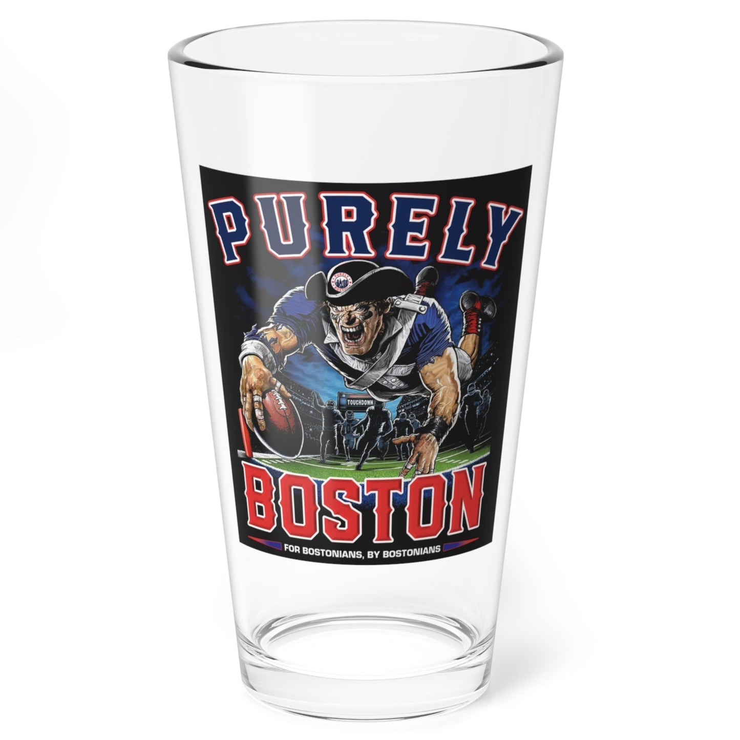 Purely Boston Touchdown Football Pint Glass