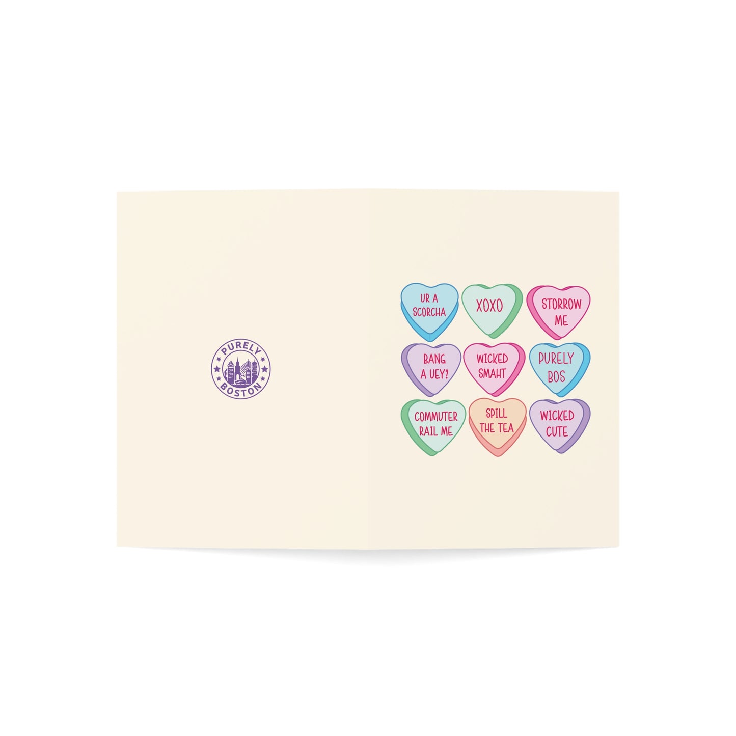 Boston Candy Hearts Valentine's Day Card