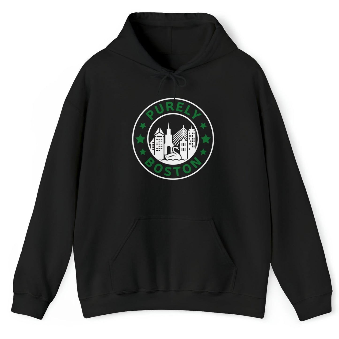 Purely Boston Black & Green Logo Hoodie