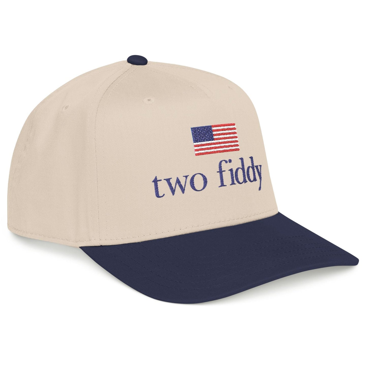 Two Fiddy Natural/Navy Snapback Hat