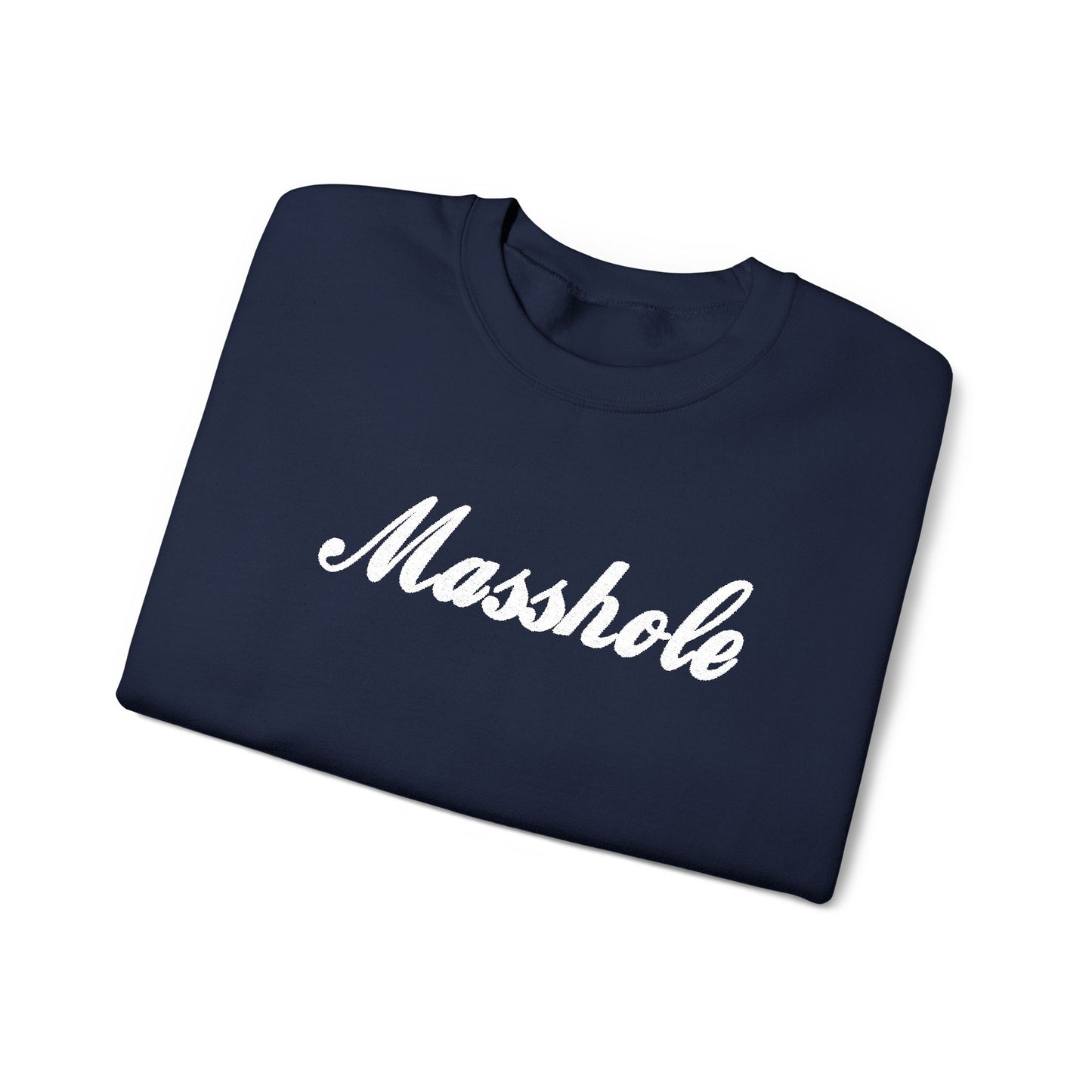Masshole Embroidered Navy Crewneck
