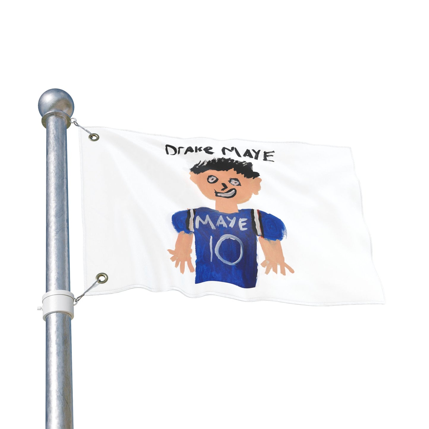Drake Maye Painting Flag