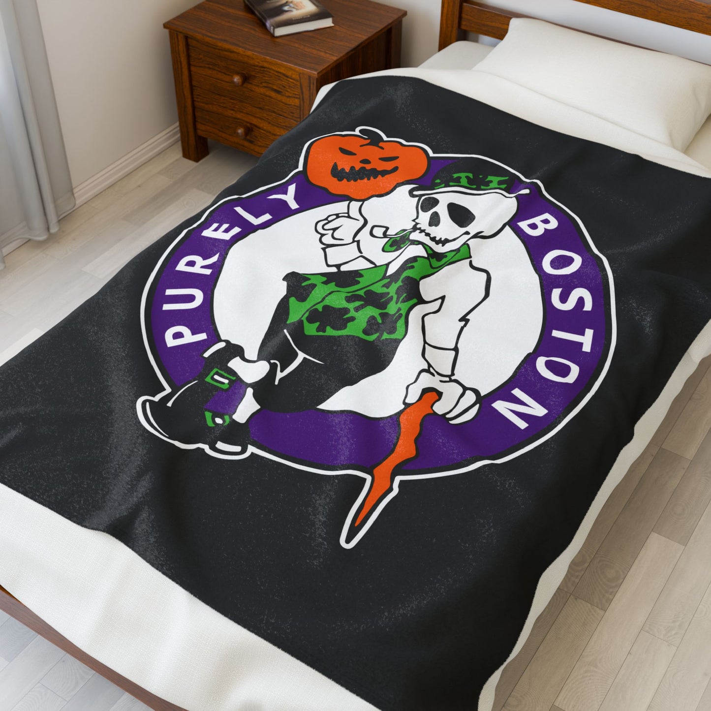 Purely Boston Haunted Hoops Blanket
