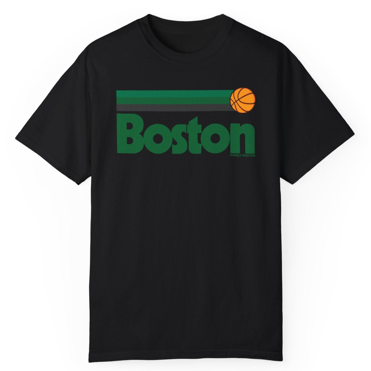 Boston Retro Basketball Black T-Shirt