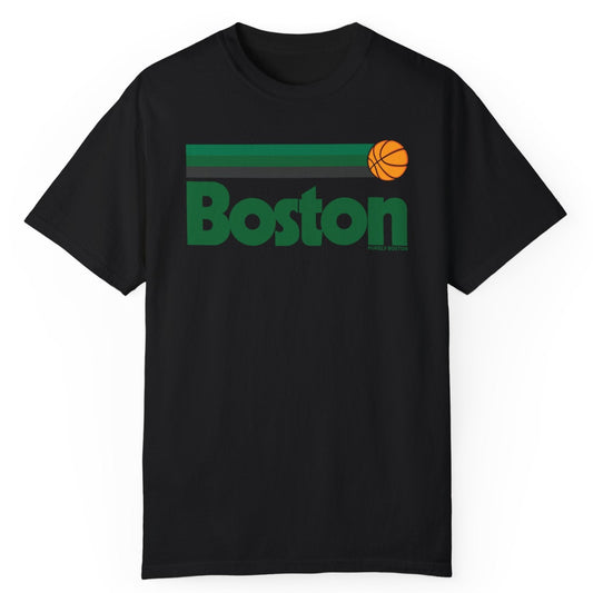 Boston Retro Basketball Black T-Shirt