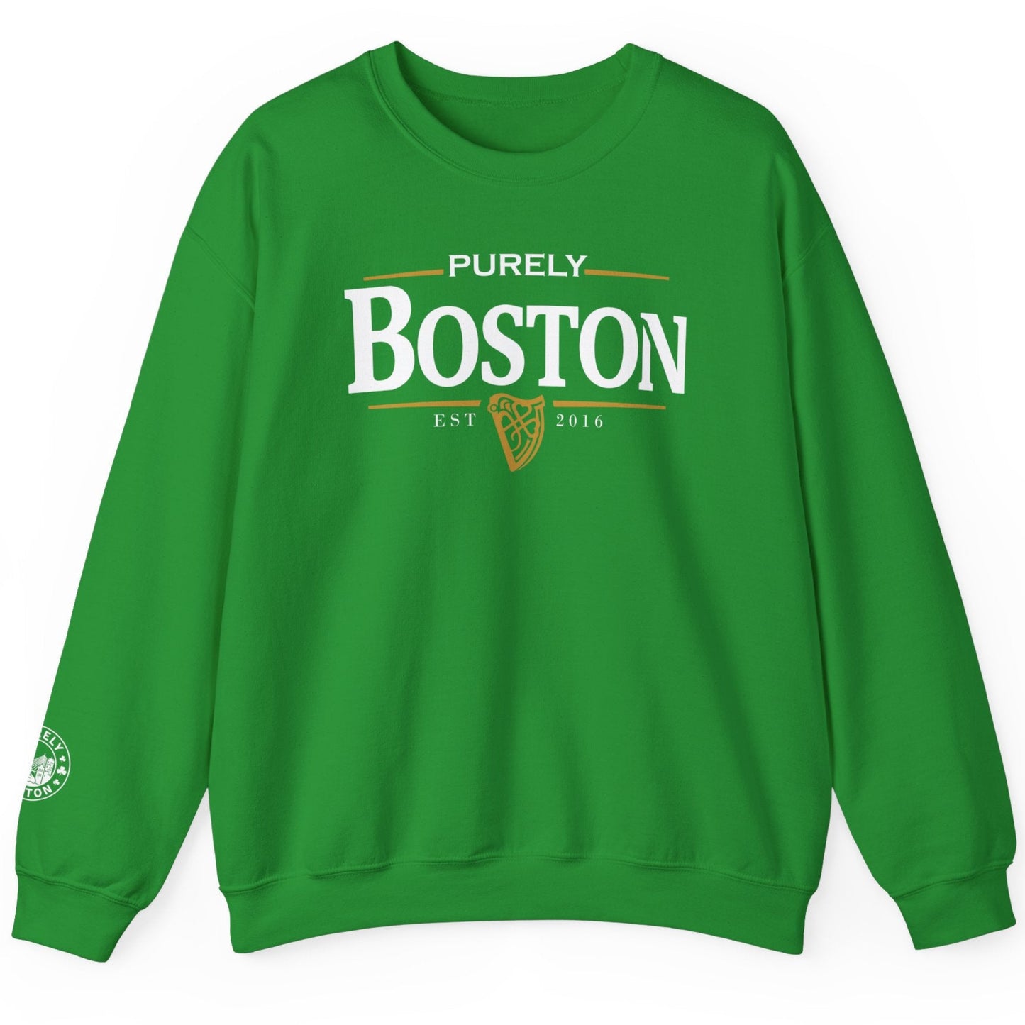 Purely Boston Irish Beer Green Crewneck