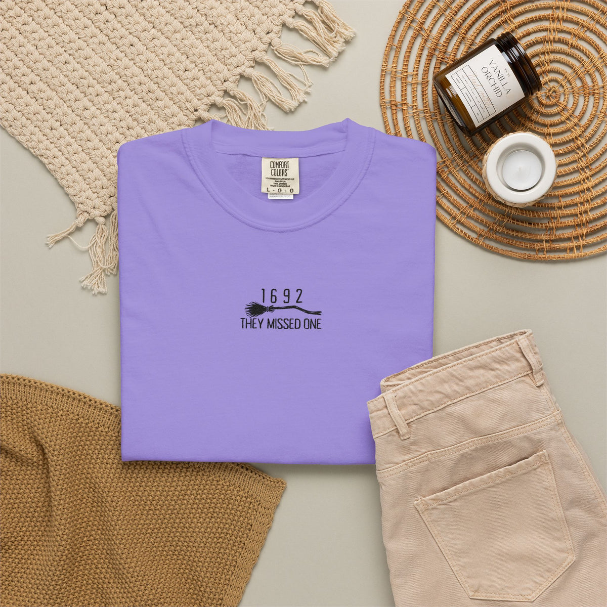 1692 They Missed One Embroidered Violet T-Shirt