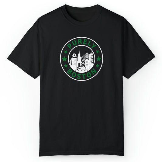 Purely Boston Black & Green Logo T-Shirt