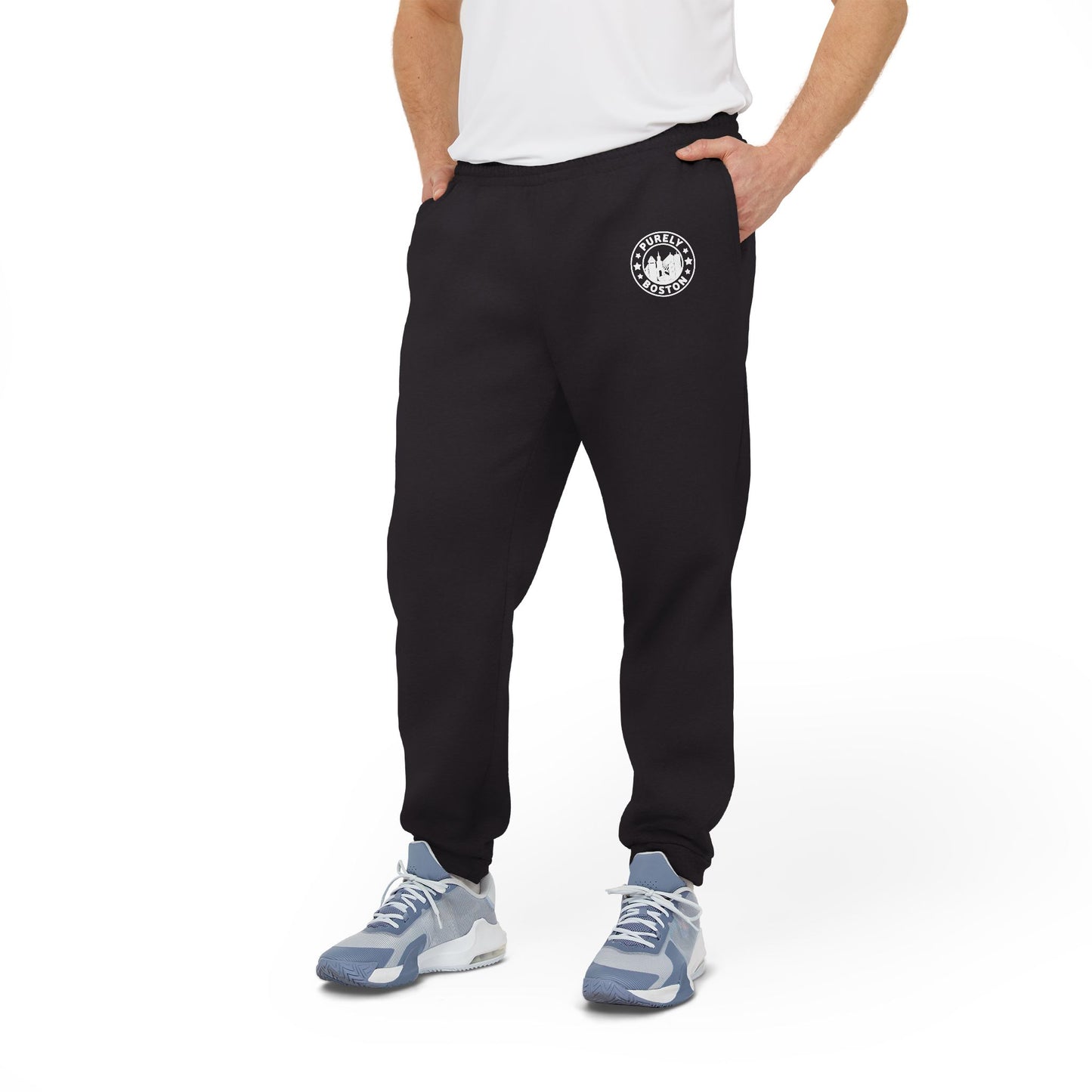 Purely Boston White Logo Adidas Joggers