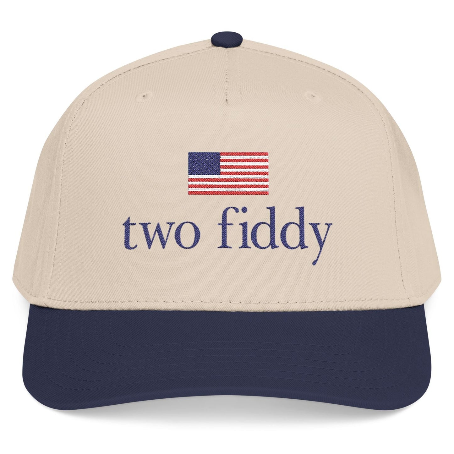 Two Fiddy Natural/Navy Snapback Hat